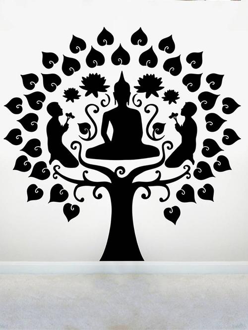 Rawpockets Wall Decals ' Buddha Silhouettes ' Wall stickers (PVC Vinyl) Multicolour - 15734209 - Standard Image - 1