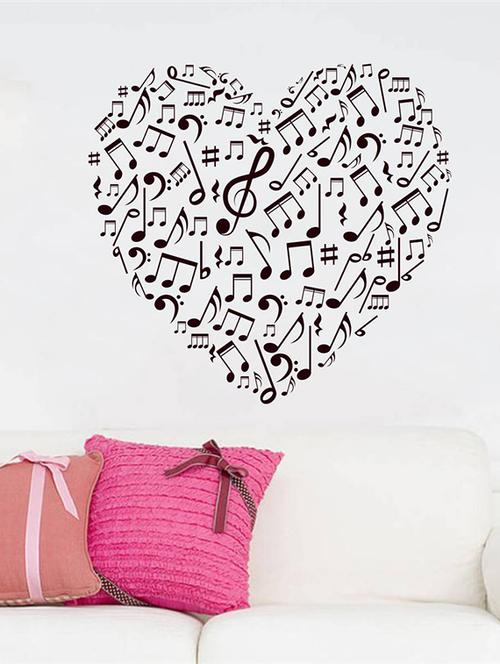 rawpockets wall decals ' heart music ' wall stickers (pvc vinyl) multicolour - 15734304 - Very Small Image - 1