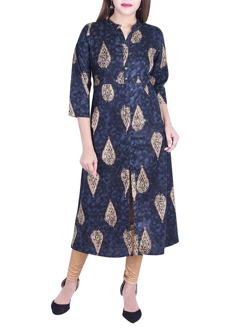 Printed slit a-line kurta - 15734530 - Zoom Image - 1