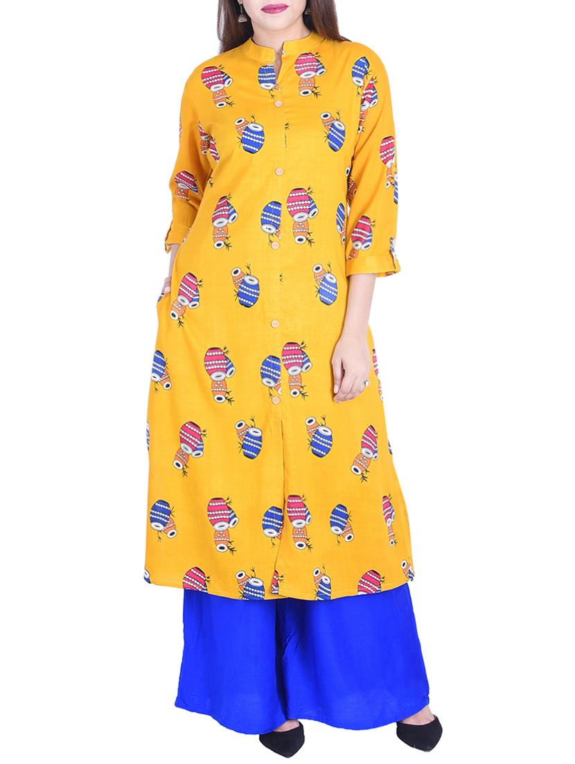 straight printed kurta