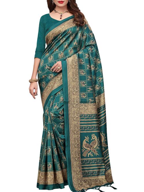 conversational printed saree with blouse - 15734625 - Standard Image - 1