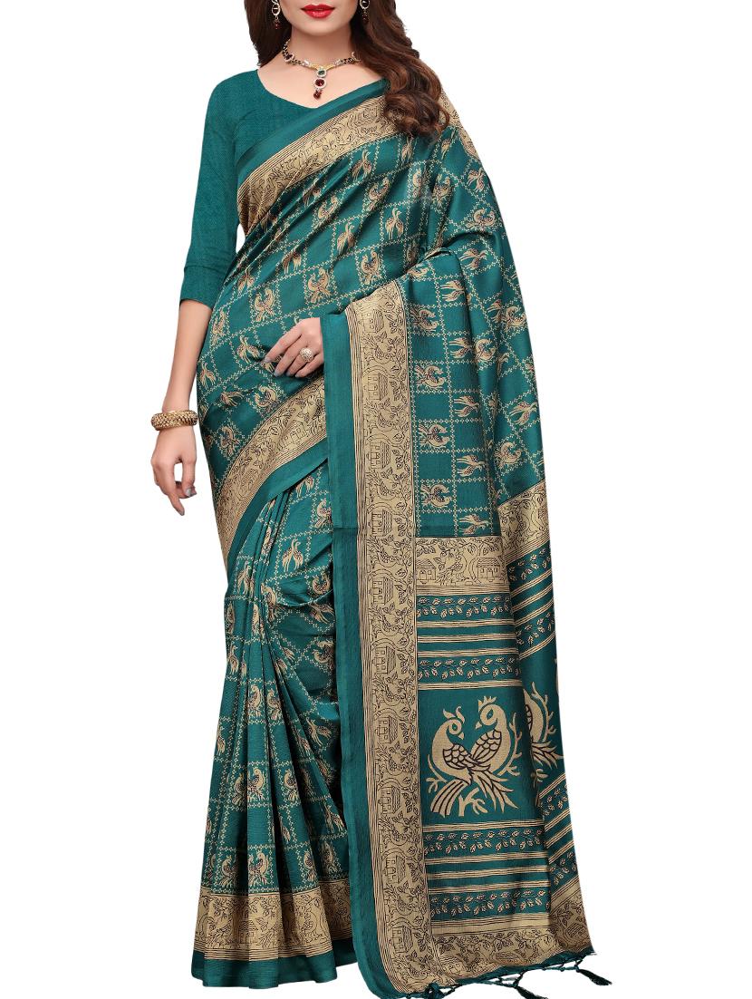 conversational printed saree with blouse - 15734625 - Zoom Image - 1