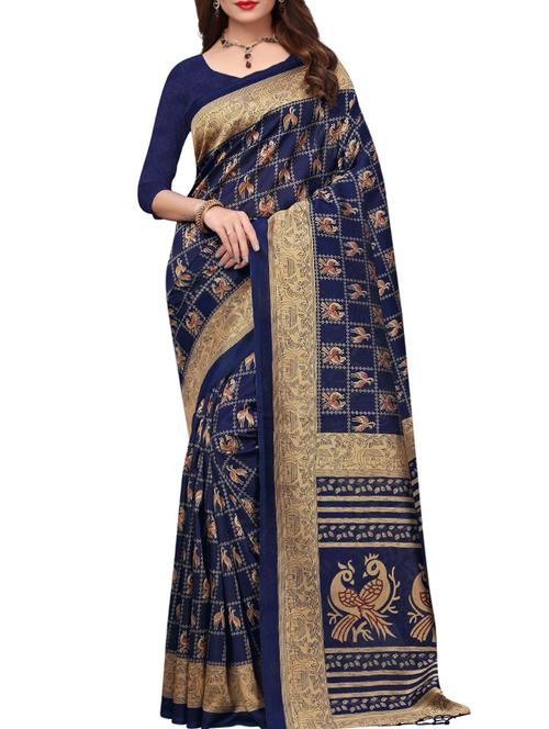 conversational printed saree with blouse - 15734626 - Standard Image - 1