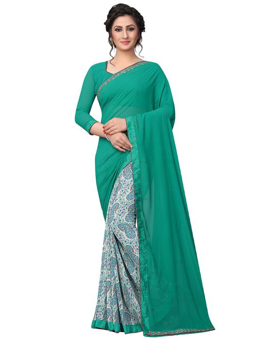 paisley half & half saree with blouse - 15734768 - Standard Image - 1
