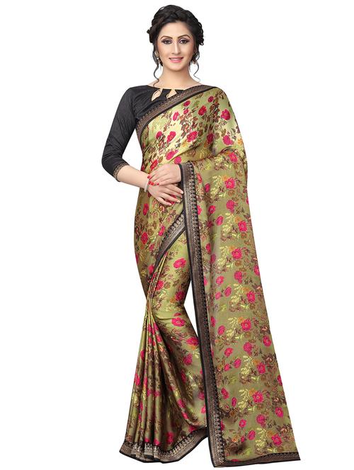 floral printed saree with blouse - 15734774 - Standard Image - 1