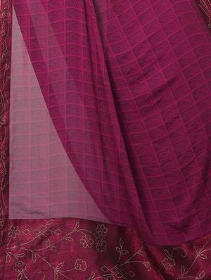 paisley printed saree with blouse - 15734778 - Standard Image - 4