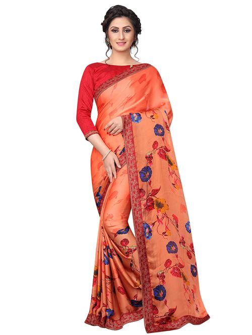 digital floral printed saree with blouse - 15734782 - Standard Image - 1