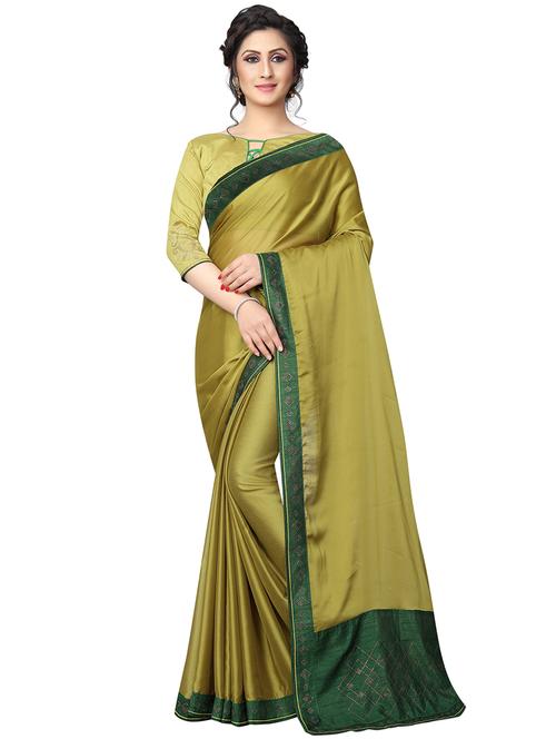 embellished pallu bordered saree with blouse - 15734784 - Standard Image - 1