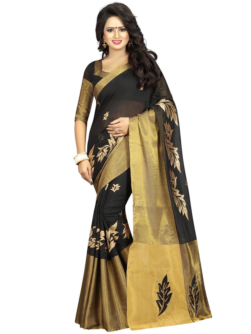 gold zari woven saree with blouse - 15734897 - Zoom Image - 1