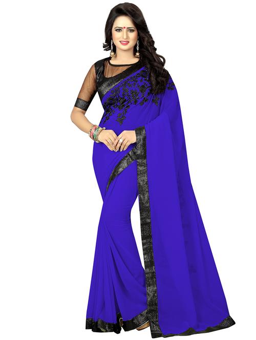 floral dori embroidered saree with blouse - 15734907 - Standard Image - 1