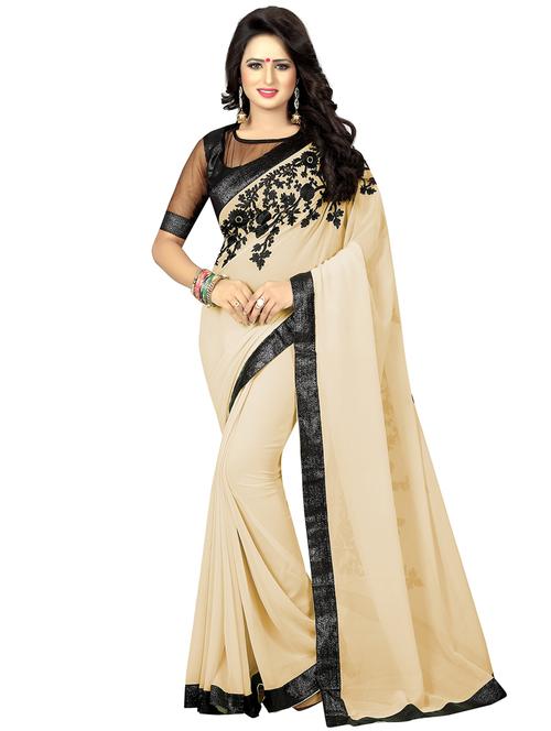 floral dori embroidered saree with blouse - 15734908 - Standard Image - 1