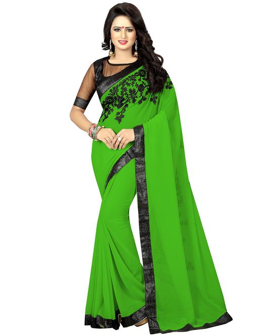 floral dori embroidered saree with blouse - 15734909 - Standard Image - 1