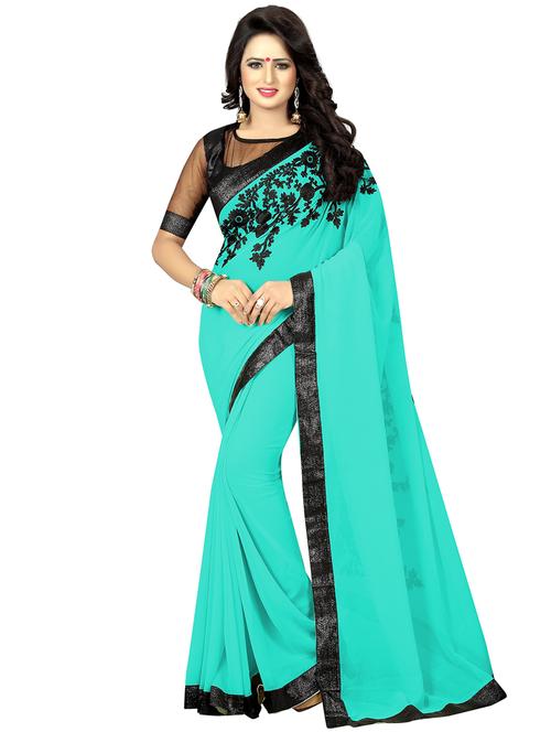 floral dori embroidered saree with blouse - 15734910 - Standard Image - 1