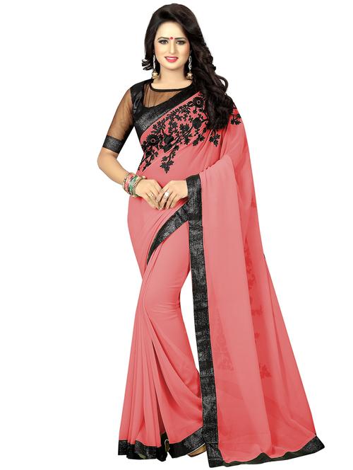 floral dori embroidered saree with blouse - 15734911 - Standard Image - 1