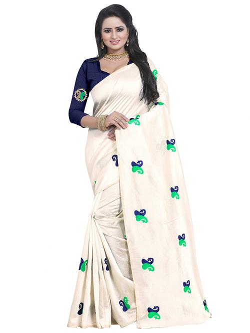 paisley embroidered saree with blouse - 15734918 - Standard Image - 1