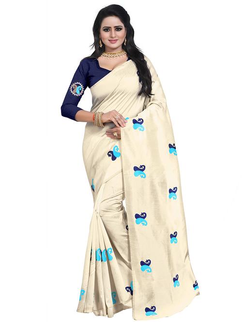 paisley embroidered saree with blouse - 15734922 - Standard Image - 1