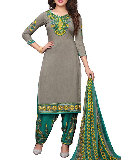 Printed unstitched salwar suit - 15734934 - Standard Image - 1