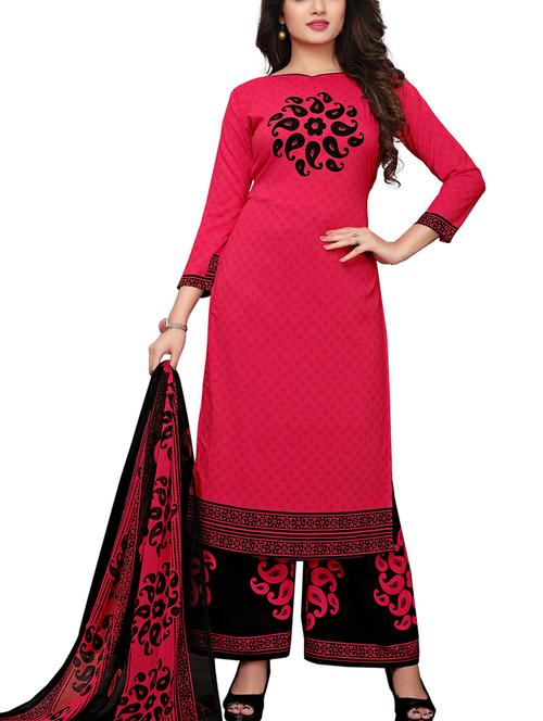 Printed unstitched palazzo suit - 15734936 - Standard Image - 1