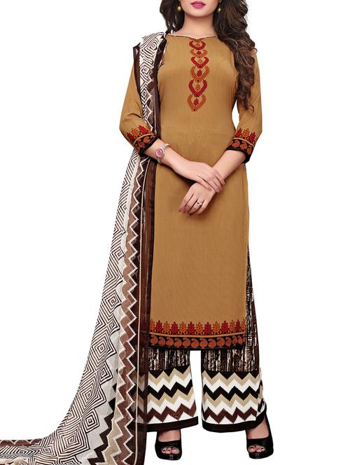 Printed unstitched palazzo suit - 15734938 - Standard Image - 1