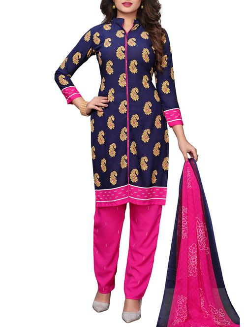 Printed unstitched palazzo suit - 15734941 - Standard Image - 1