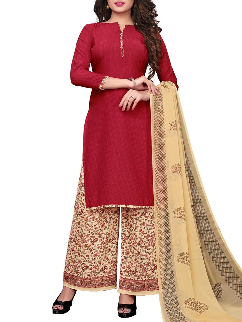 Printed unstitched palazzo suit - 15734942 - Zoom Image - 1