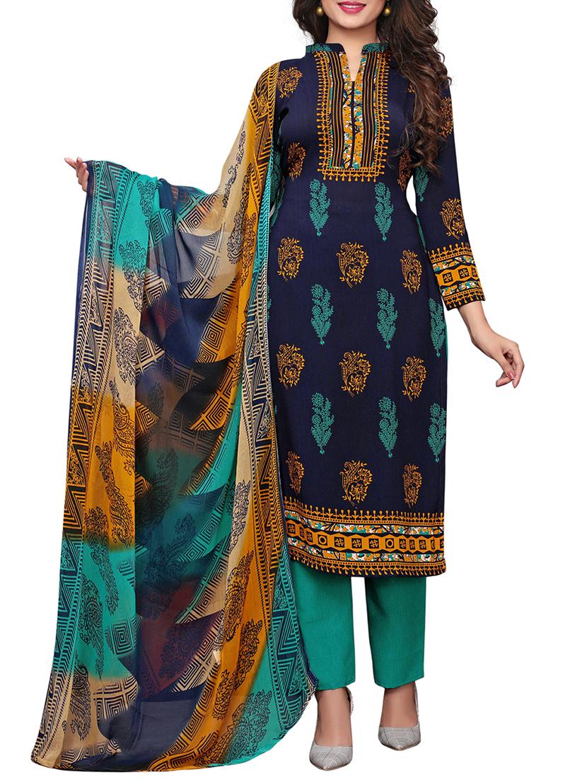 Printed unstitched palazzo suit - 15734944 - Zoom Image - 1
