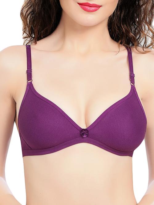 bow patch solid bra - 15735021 - Standard Image - 1