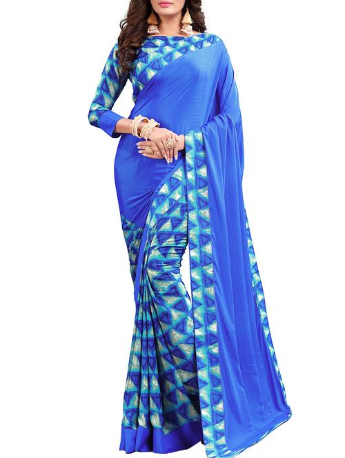geometrical half and half saree with blouse - 15735028 - Standard Image - 1