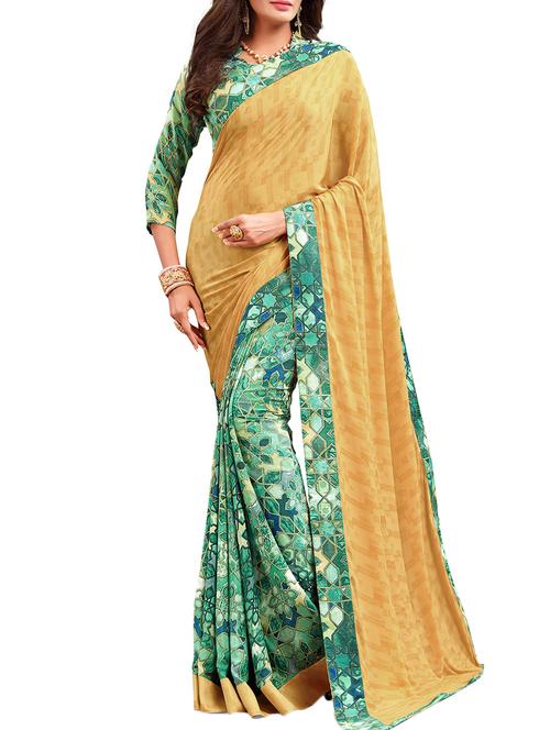 geometrical half and half saree with blouse - 15735030 - Standard Image - 1