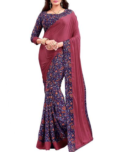 floral half and half saree with blouse - 15735031 - Very Small Image - 1