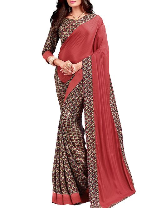 geometrical half and half saree with blouse - 15735032 - Standard Image - 1
