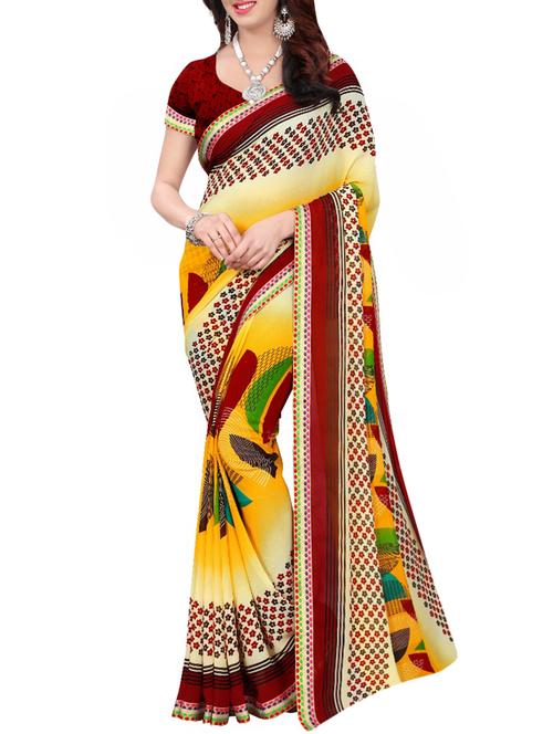 geometrical printed saree with blouse - 15735035 - Standard Image - 1