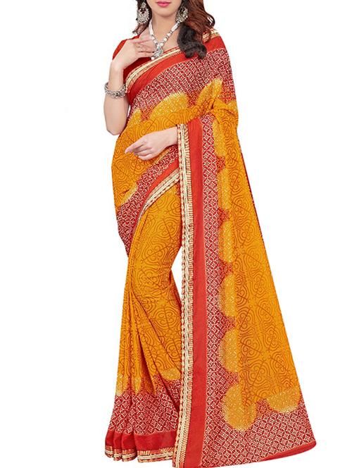 lace border printed saree with blouse - 15735036 - Standard Image - 1