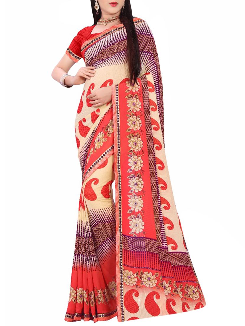 paisley printed saree with blouse - 15735039 - Zoom Image - 1