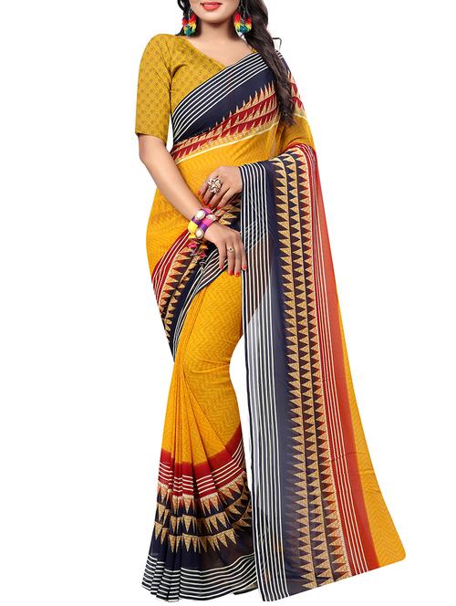 geometrical printed saree with blouse - 15735153 - Standard Image - 1