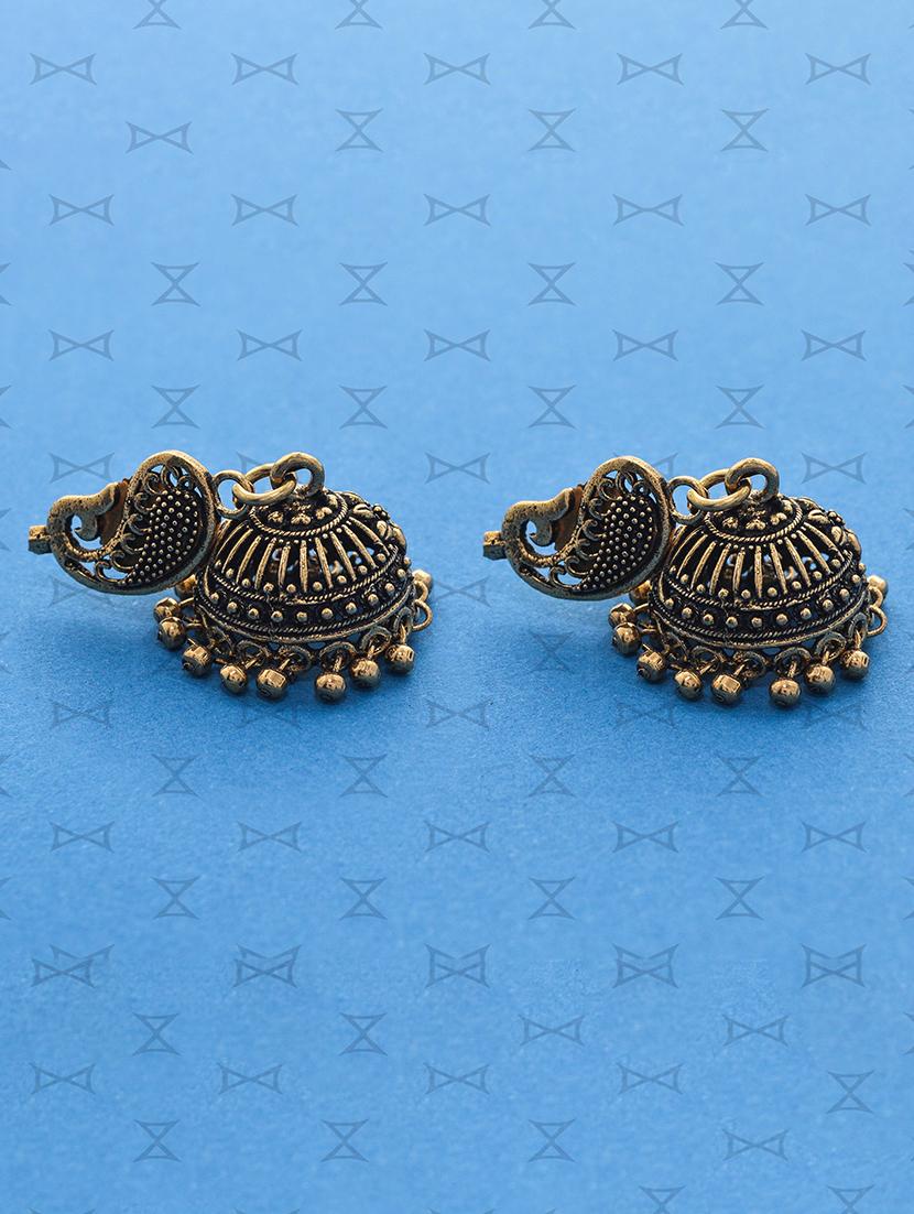 gold metal jhumka earring - 15735170 - Zoom Image - 1