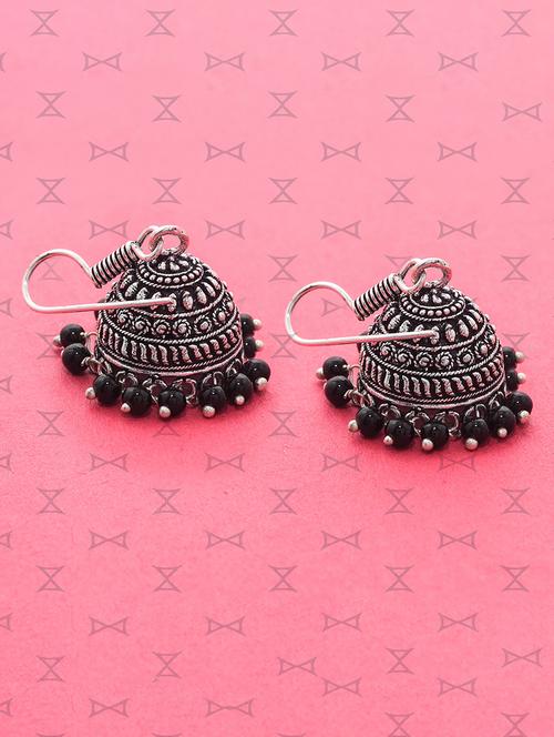 silver metal jhumka earring - 15735177 - Standard Image - 1