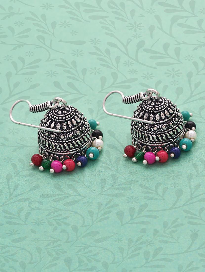 silver metal jhumka earring - 15735180 - Zoom Image - 1