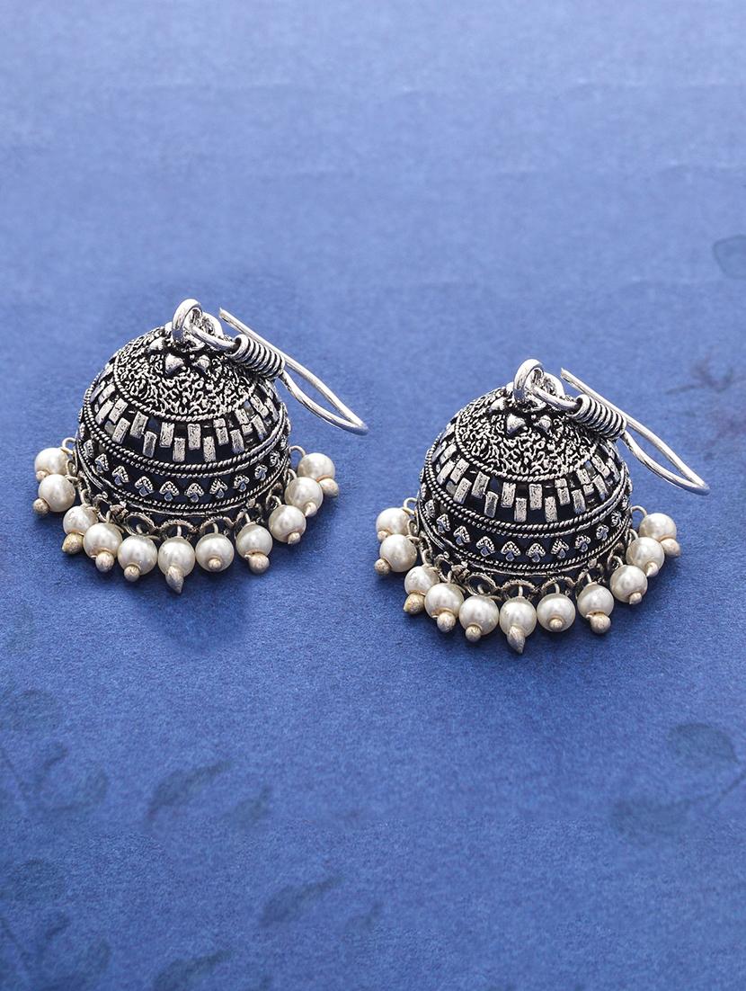 silver metal jhumka earring - 15735184 - Zoom Image - 1