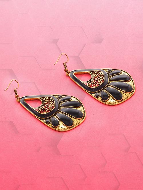 gold metal jhumka earring - 15735192 - Standard Image - 1