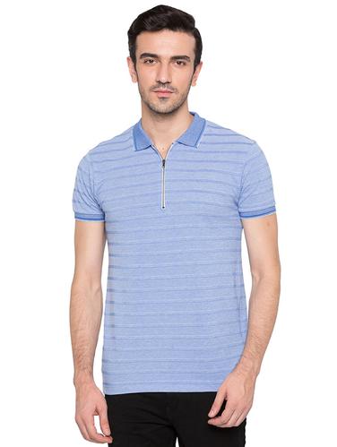 blue cotton collared t-shirt - 15735226 - Very Small Image - 1