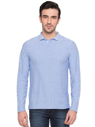 blue cotton all over print tshirt - 15735227 - Very Small Image - 1