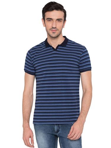 blue cotton collared t-shirt - 15735228 - Very Small Image - 1