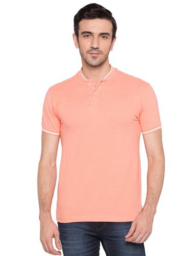 peach cotton polo t-shirt - 15735229 - Very Small Image - 1