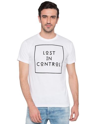 white cotton chest print tshirt - 15735234 - Very Small Image - 1