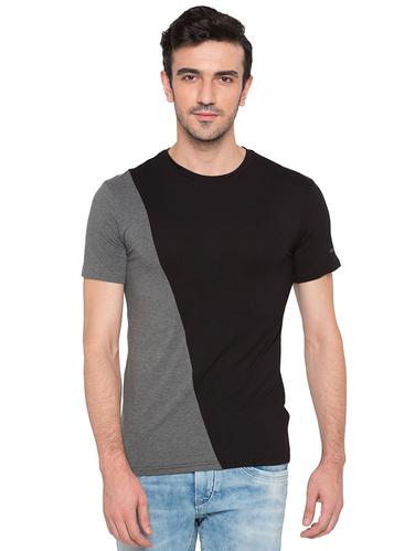 black viscose color block t-shirt - 15735238 - Very Small Image - 1