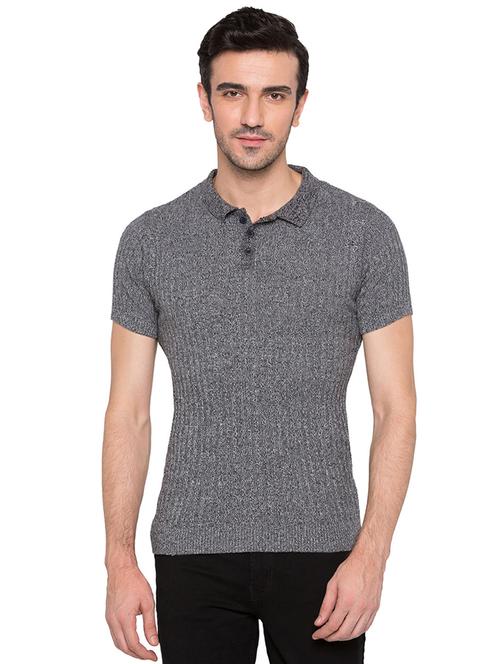 grey cotton polo t-shirt - 15735249 - Standard Image - 1
