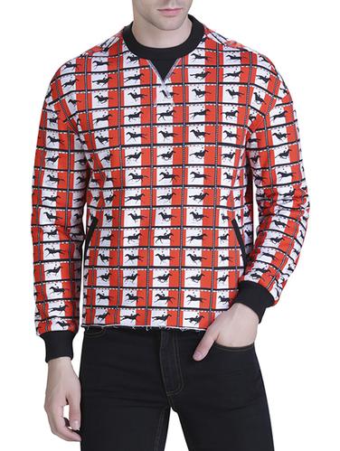 orange cotton all over print sweatshirt - 15735296 - Very Small Image - 1