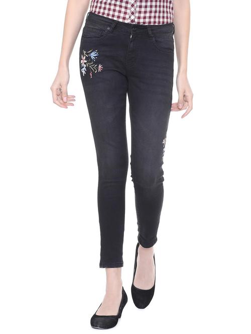 mid rise embroidered jeans - 15735320 - Standard Image - 1