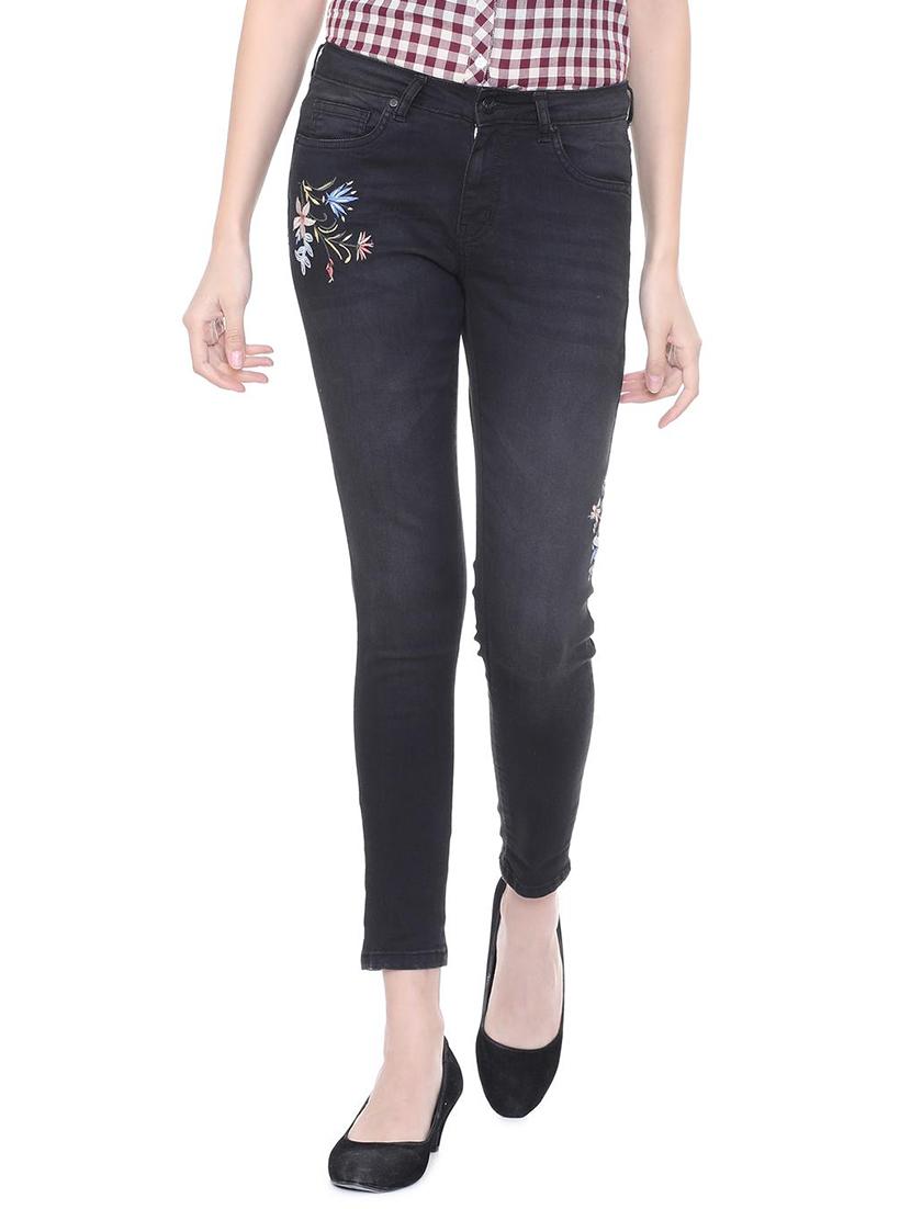 mid rise embroidered jeans - 15735320 - Zoom Image - 1